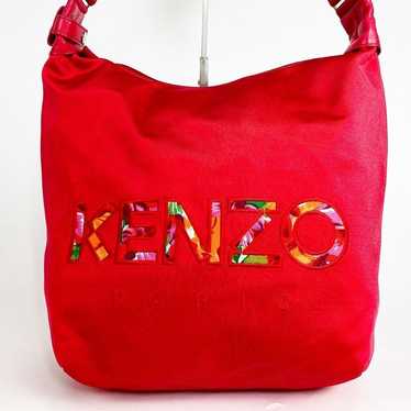 KENZO Shoulder Bag Crossbody Nylon Embroidery Red - image 1