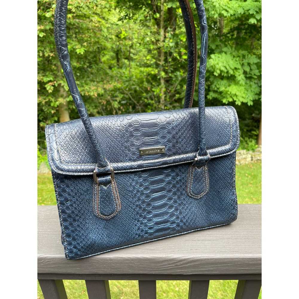 Vintage Navy Faux Snakeskin Leather Liz Claiborne… - image 3