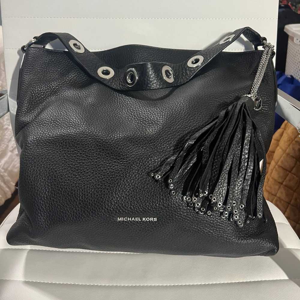 Michael Kors Black Brooklyn Leather Shoulder Bag - image 2