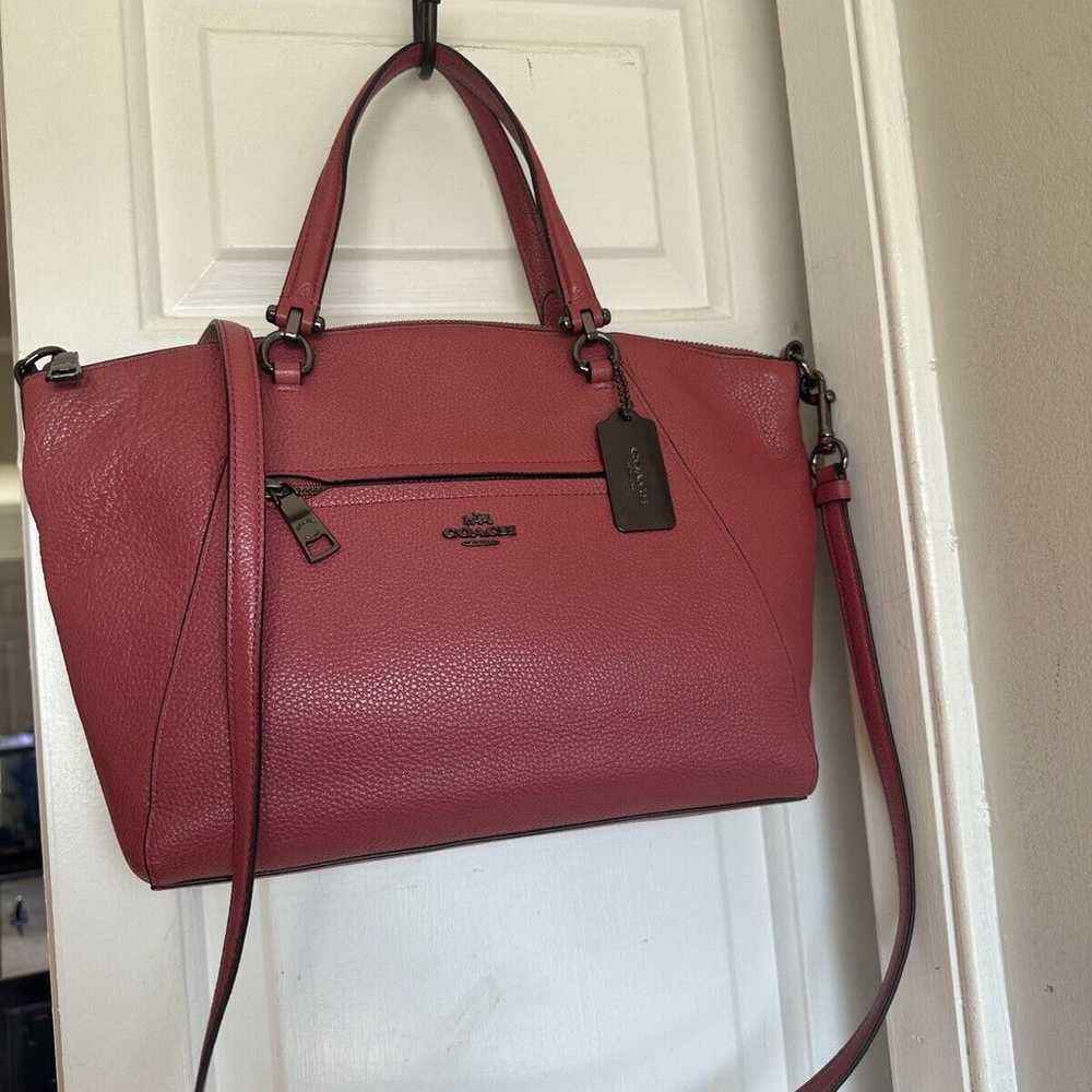 NWOT Coach Prairie Pink Pebble Leather Satchel Cr… - image 1