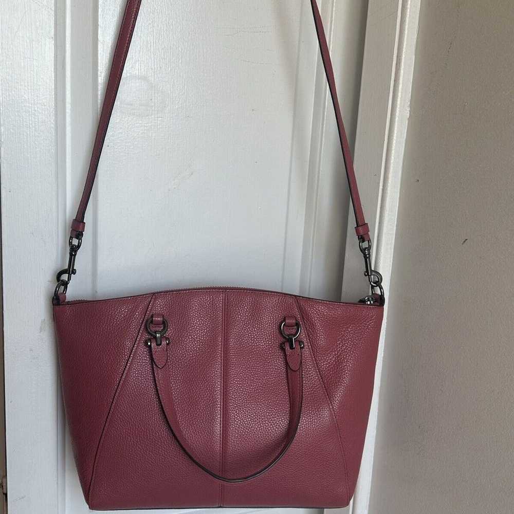 NWOT Coach Prairie Pink Pebble Leather Satchel Cr… - image 2