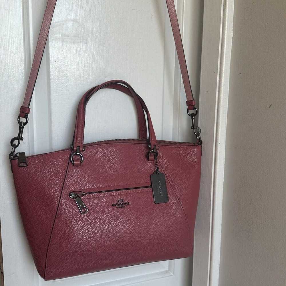 NWOT Coach Prairie Pink Pebble Leather Satchel Cr… - image 8