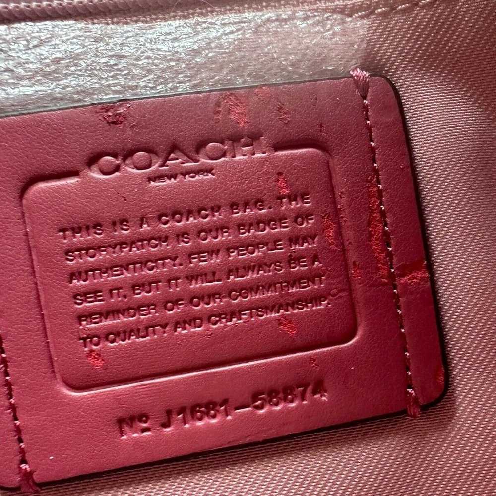 NWOT Coach Prairie Pink Pebble Leather Satchel Cr… - image 9