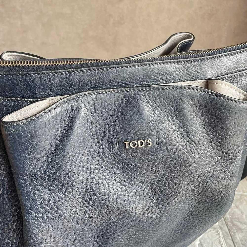 TOD'S Flower Bag Leather Grainy Leather Shoulder … - image 5