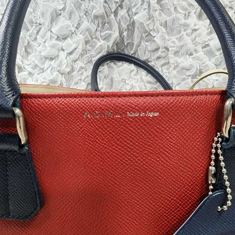 【Unused】A.D.M.J Leather Handbag with Card Holder … - image 2