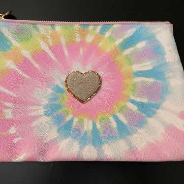 Top Stoney Clover tie dye flat pouch pastel rainbow nwt