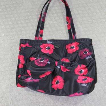 Kate Spade Red and Black 15x14x5 Poppy Bow Tote B… - image 1