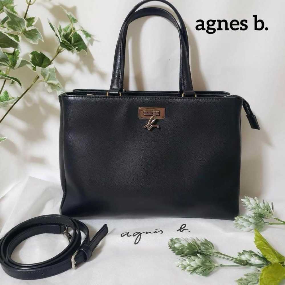 Brand new Agnes b. black leather handbag 2way - image 1