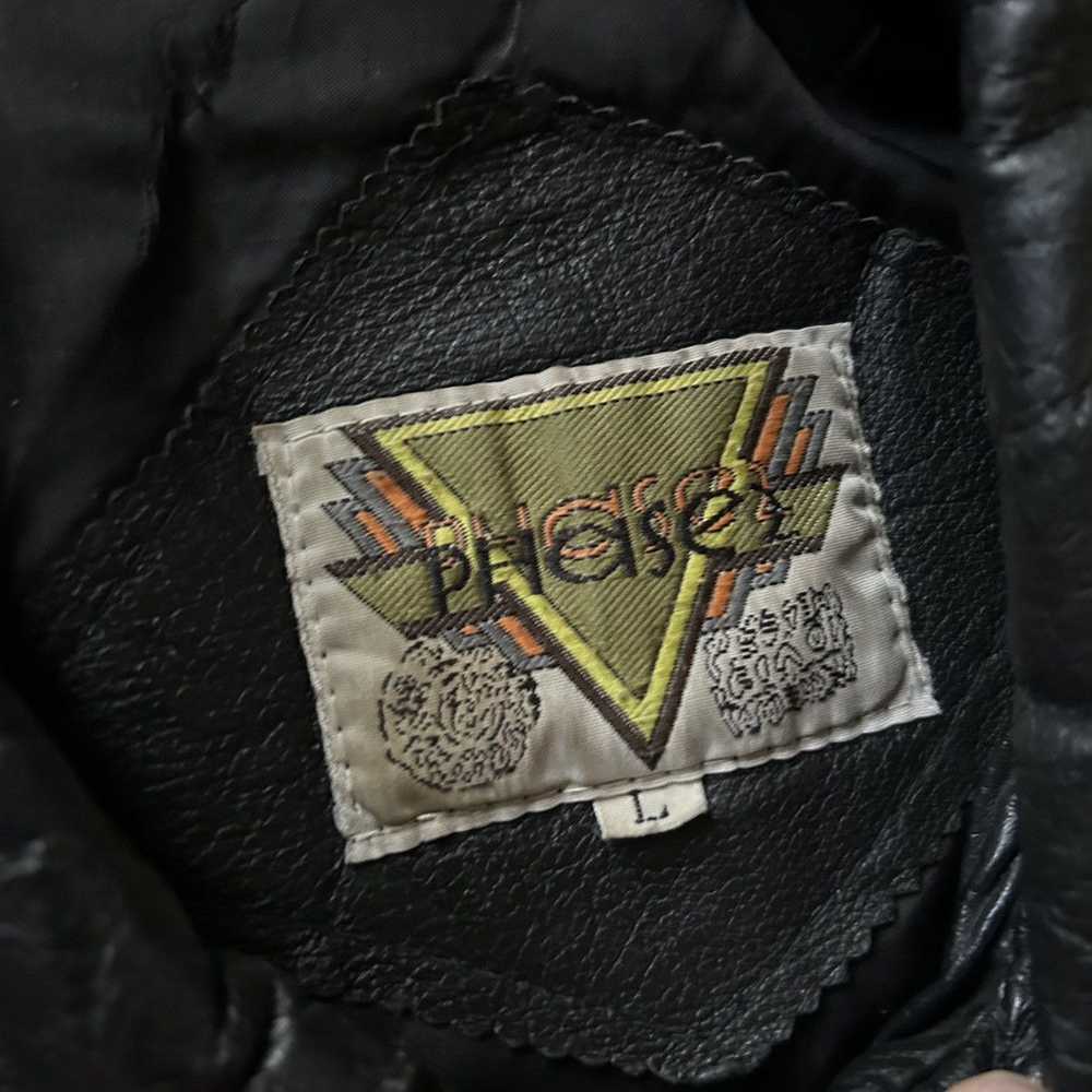 Vintage Vtg Phase 2 Leather Flags Jacket - image 2