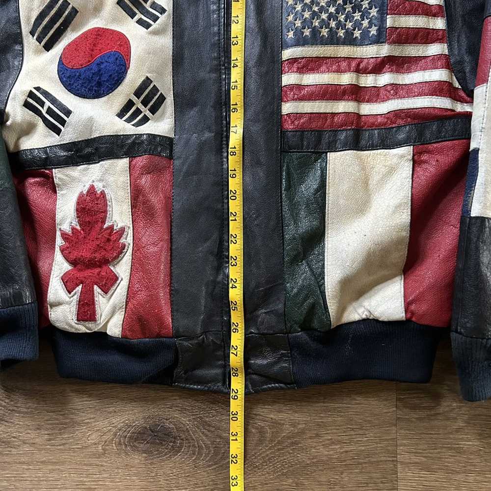 Vintage Vtg Phase 2 Leather Flags Jacket - image 3