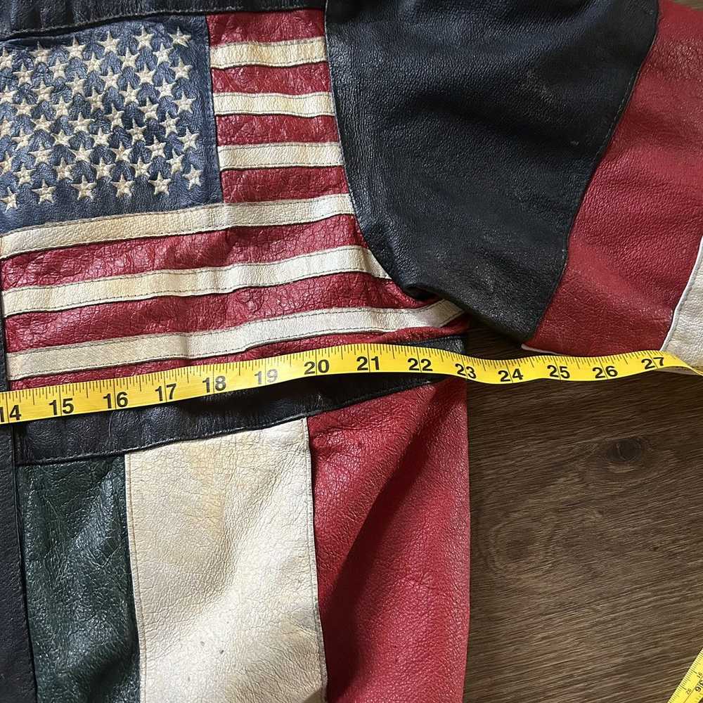 Vintage Vtg Phase 2 Leather Flags Jacket - image 4