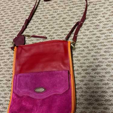 Tahari Leather and Suede Color Block Crossbody