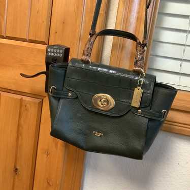 Pine Green Coach Blake Flap Carryall - image 1