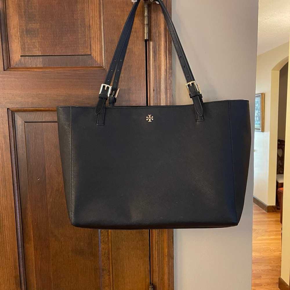 Tory Burch Black Leather Tote - image 1