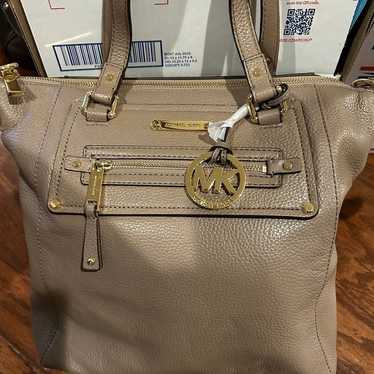 Michael Kors Khaki Leather Tote Bag