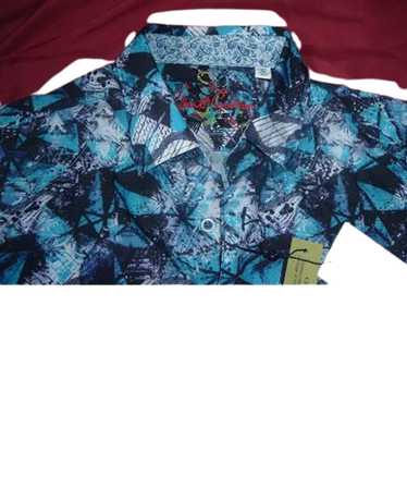 Robert Graham Blue Black Abstract Geo