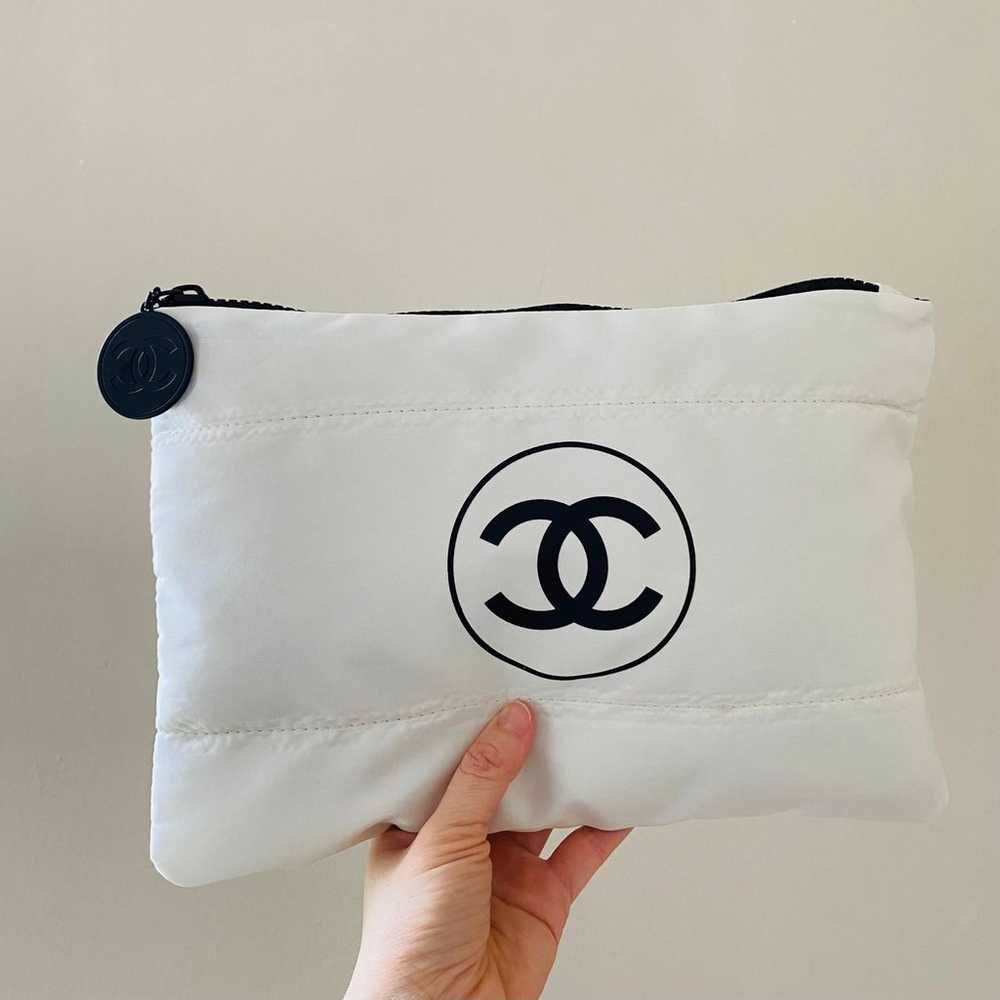 Brand New Chanel White Puffy Padded Makeup Pouch/… - image 1