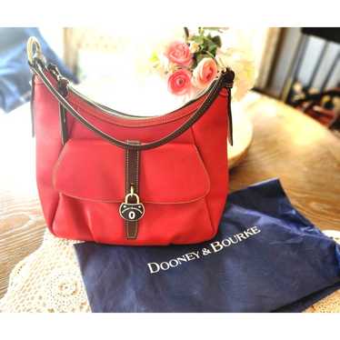 NWOT Dooney & Bourke Samba Red Pebble Leather Sat… - image 1