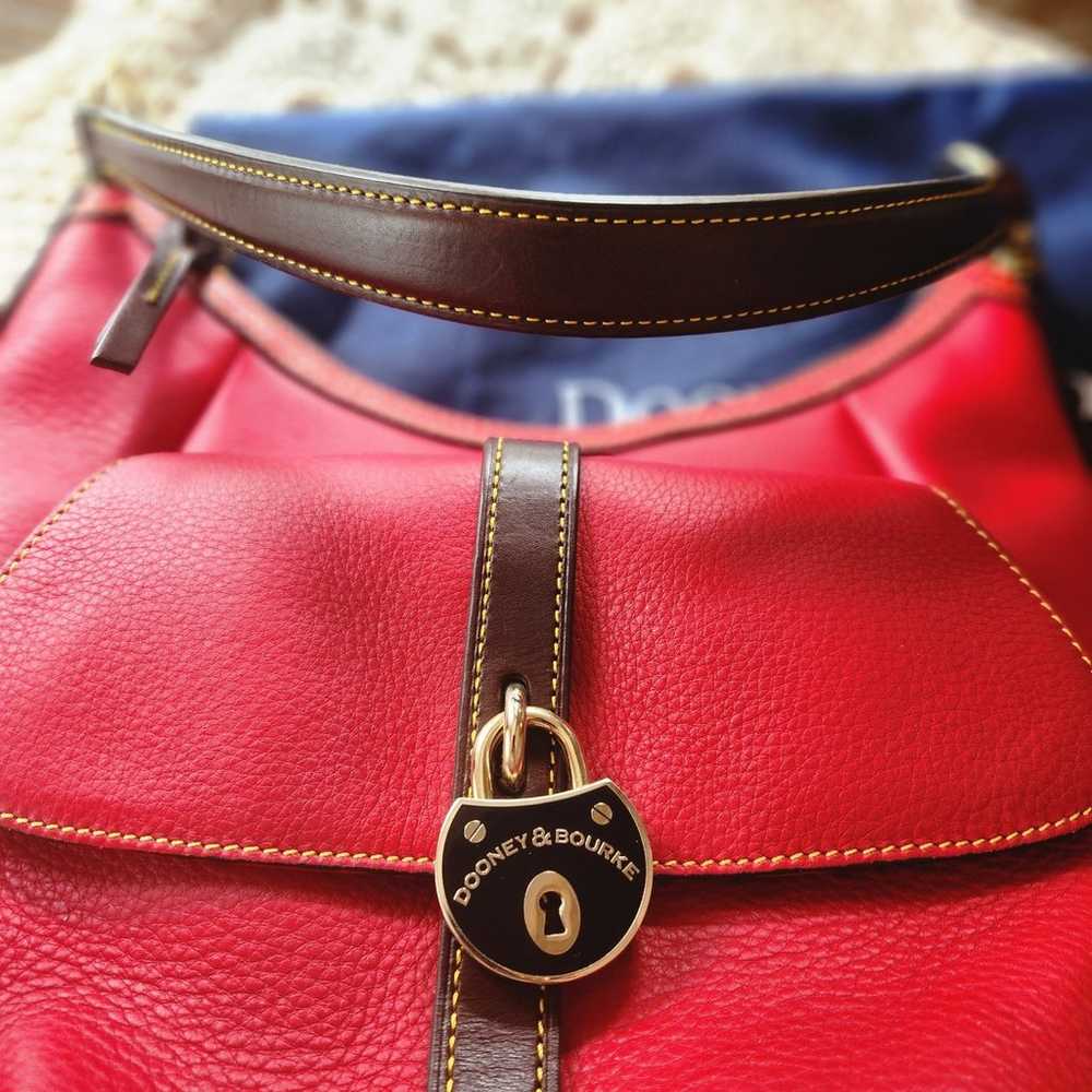 NWOT Dooney & Bourke Samba Red Pebble Leather Sat… - image 7