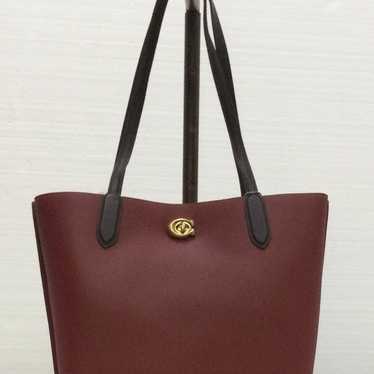 Coach Brown Leather Monogram store Tote Handbag F67108