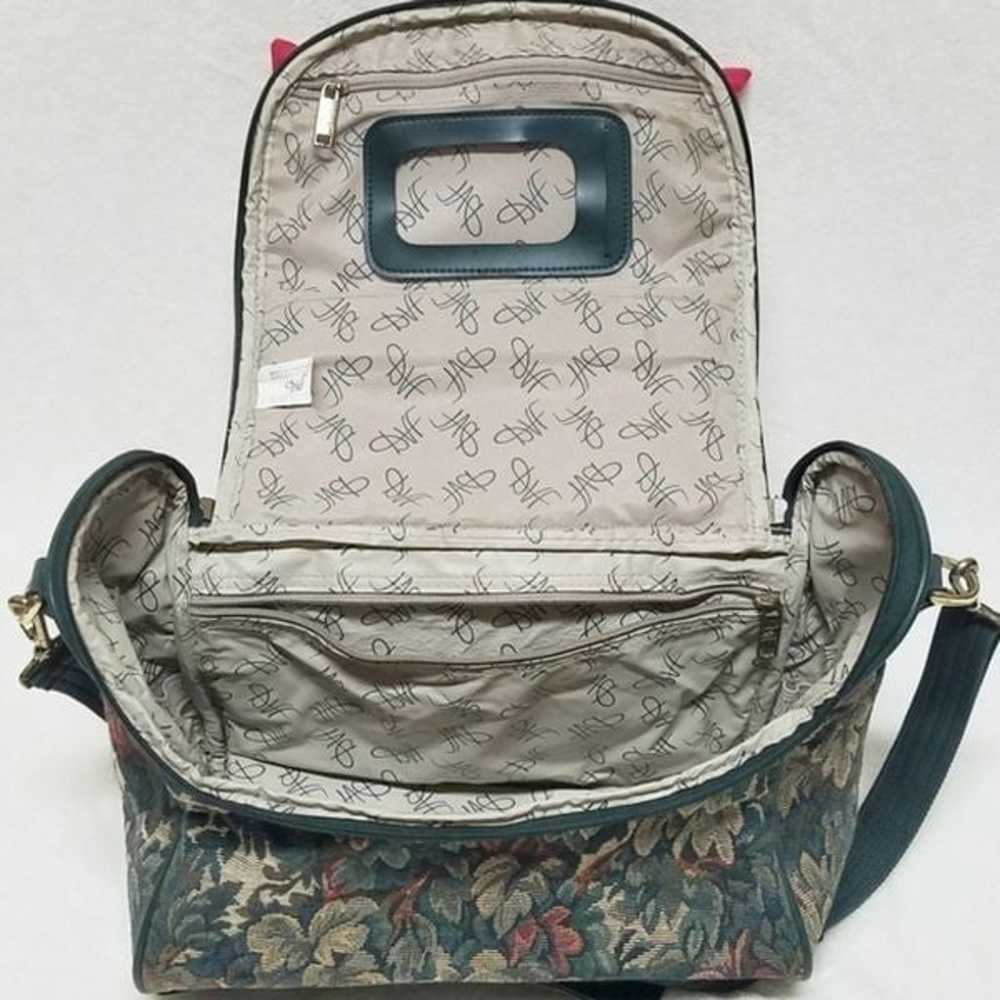 Vintage 80s DVF Floral Tapestry Canvas Weekend Bag - image 11