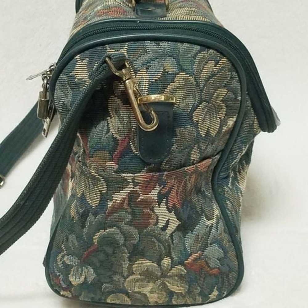 Vintage 80s DVF Floral Tapestry Canvas Weekend Bag - image 8