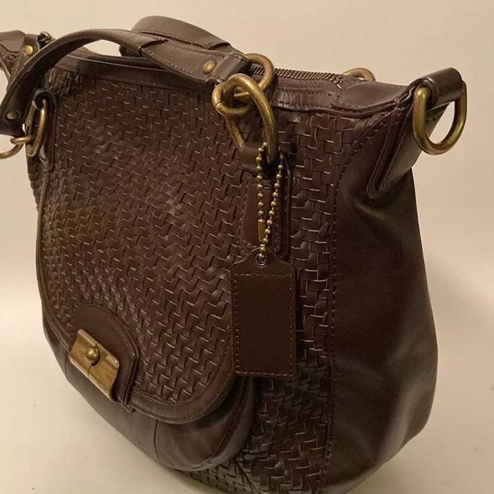 COACH Kristin Woven Leather Crossbody/Hobo Should… - image 5