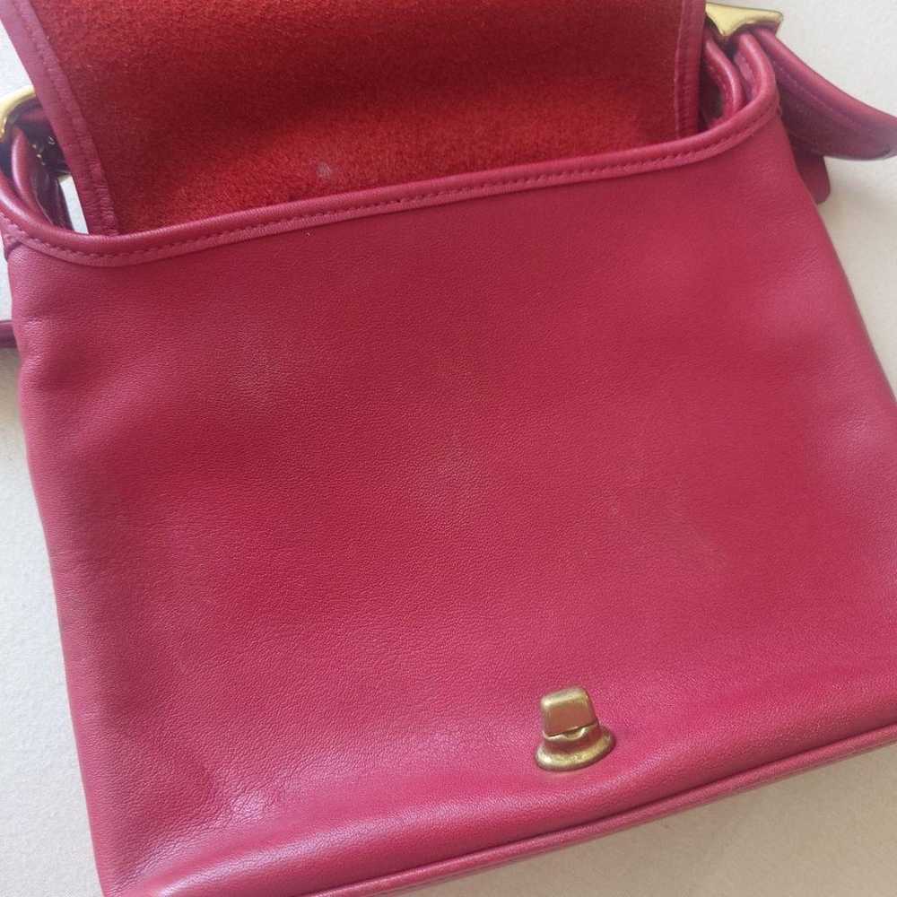 Old Coach Red Coach Grab Tan Leather Shoulder Bag… - image 6