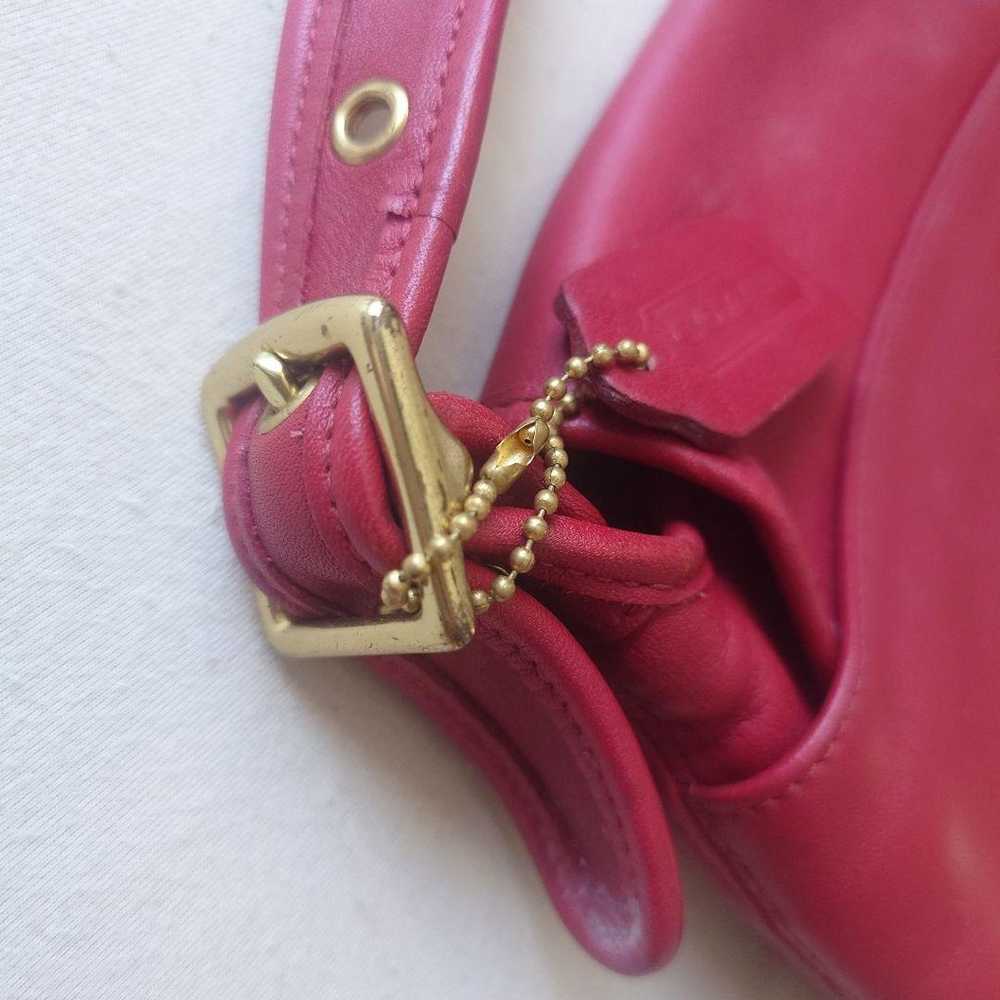 Old Coach Red Coach Grab Tan Leather Shoulder Bag… - image 7