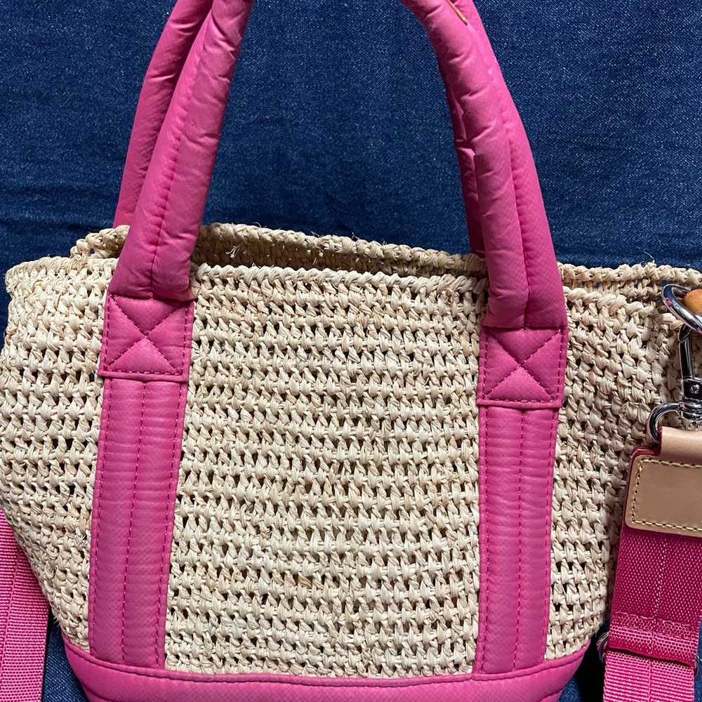 MZ Wallace Mini Raffia Tote in Zinnia EUC - image 2