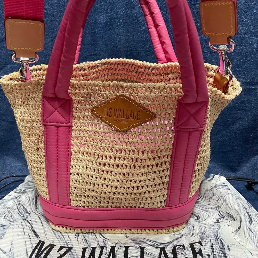 MZ Wallace Mini Raffia Tote in Zinnia EUC - image 7