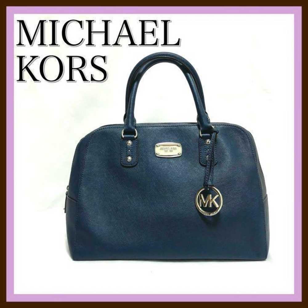 Michael Kors bag, handbag, navy blue, Boston bag,… - image 1