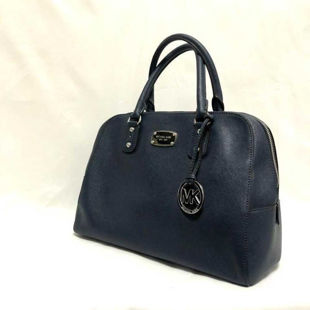 Michael Kors bag, handbag, navy blue, Boston bag,… - image 8