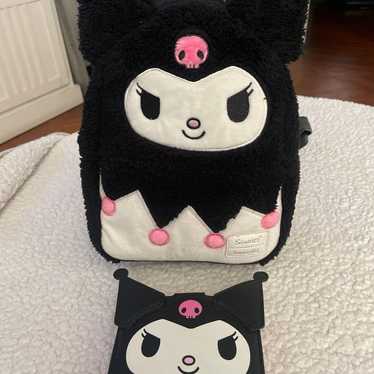 Sanrio Kuromi black plush Loungefly mini backpack… - image 1