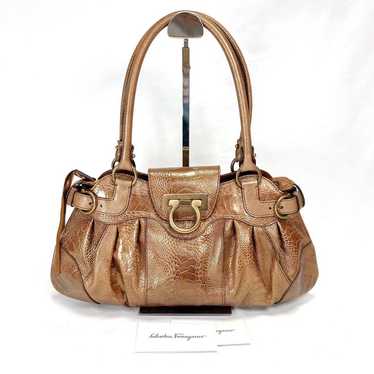 Salvatore Ferragamo Handbag Brown Leather Mini Han