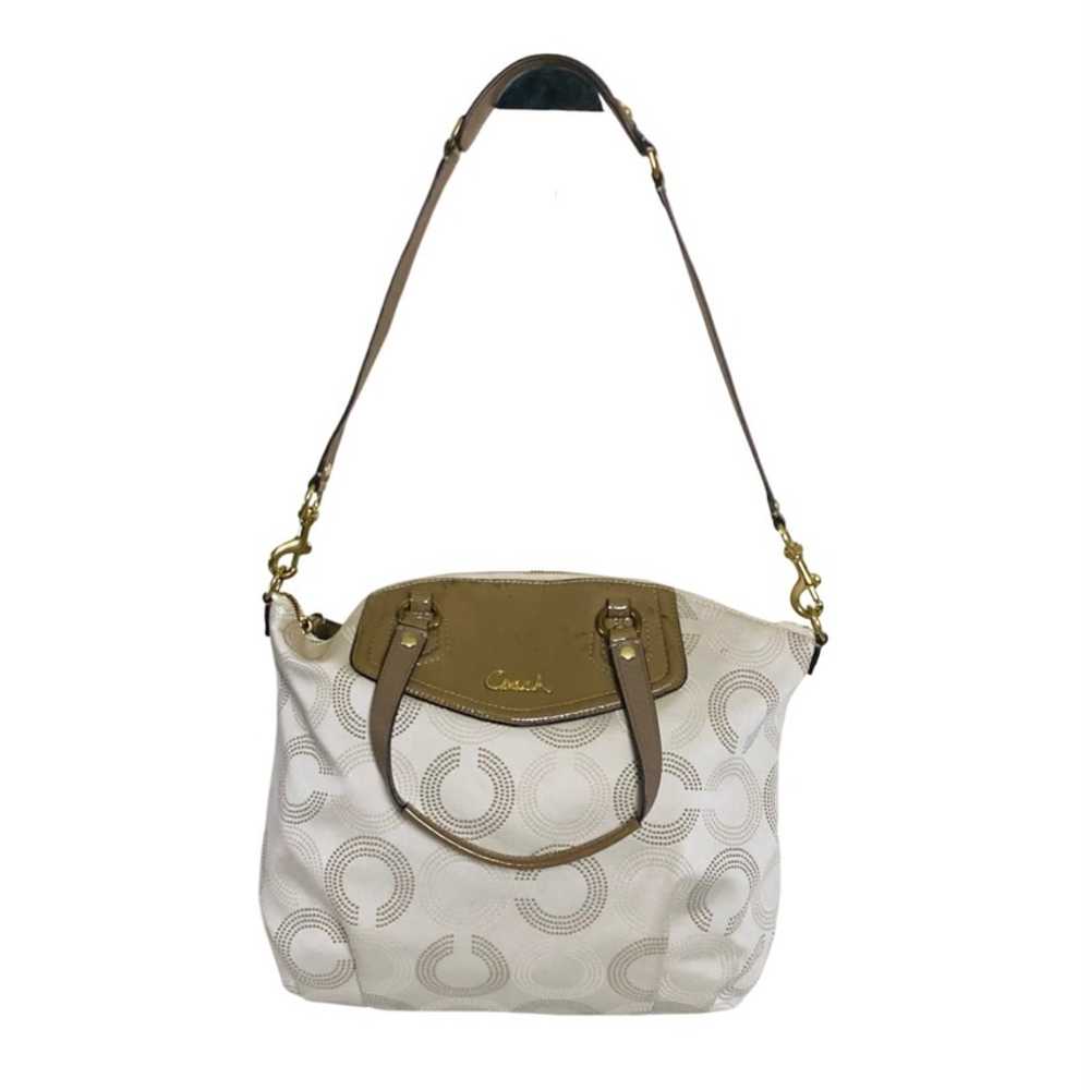 (H105) Coach Ashley Dotted Op Art Satchel - image 4