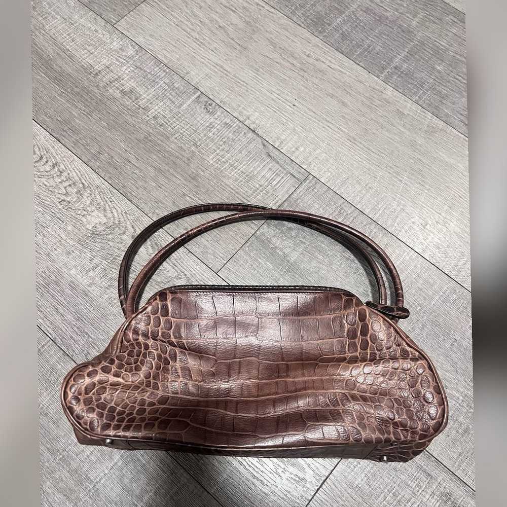 90s Y2k Furla small crocodile brown shoulder bag … - image 5