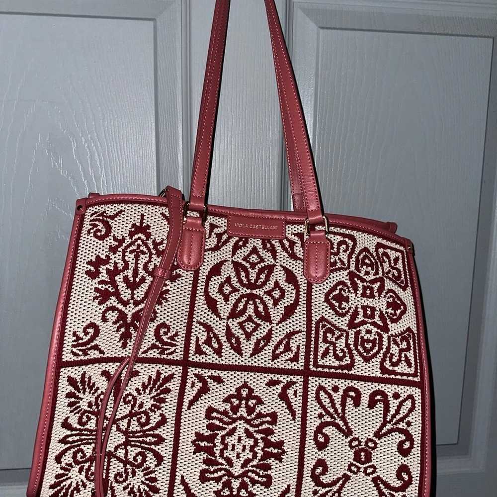 VIOLA CASTELLANI Made In Italy Fabric Tote With L… - image 4