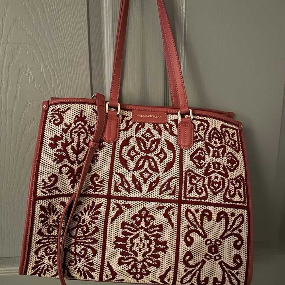 VIOLA CASTELLANI Made In Italy Fabric Tote With L… - image 5