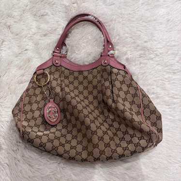 Gucci Sukey Tote Bag GG Canvas Leather Charm - image 1