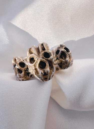 authentic sterling silver 925 skull biker ring