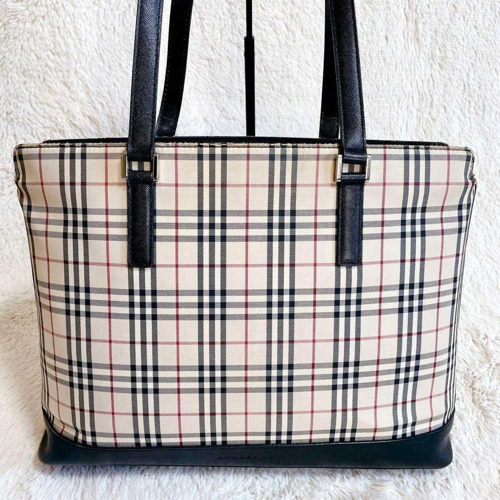 Excellent condition BURBERRY Nova Check Leather P… - image 2