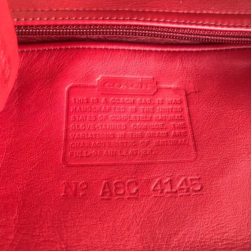 Vintage coach red mini hobo shoulder leather bag … - image 10