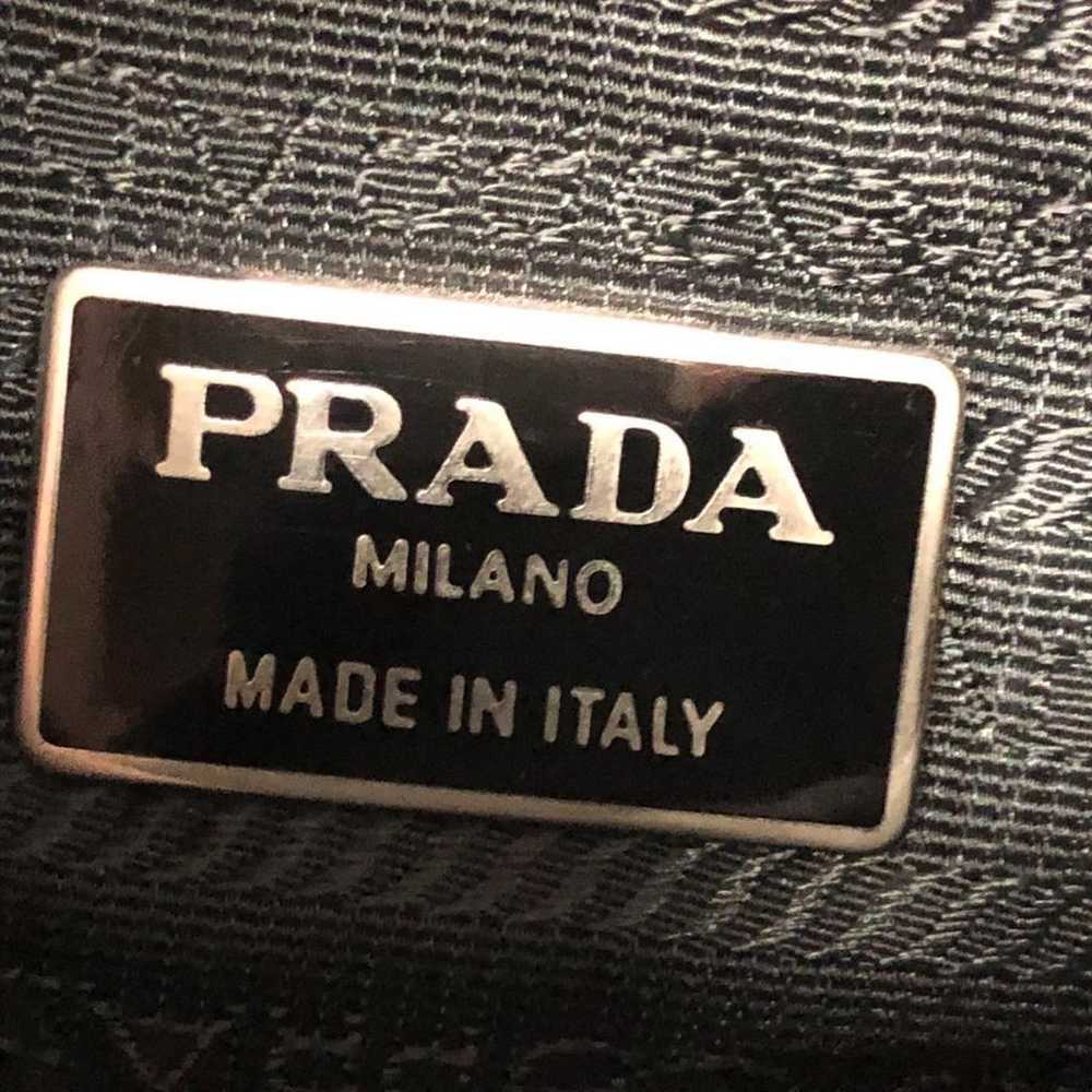 PRADA Nylon Logo Plate Handbag Black - image 10