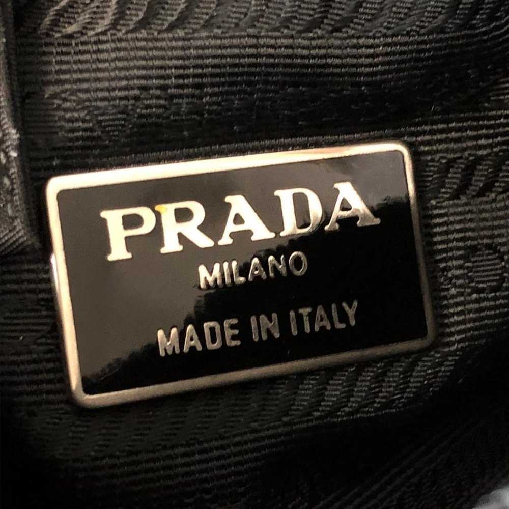 PRADA Nylon Logo Plate Handbag Black - image 12