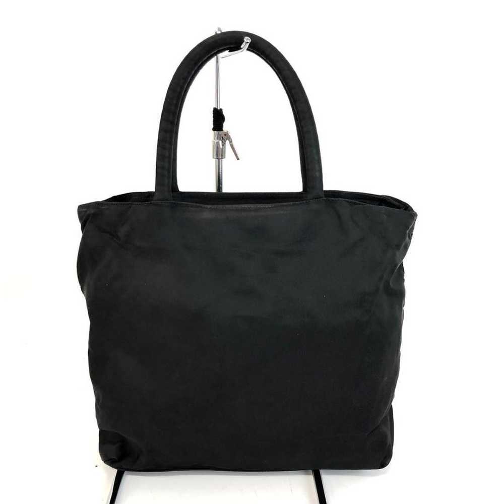 PRADA Nylon Logo Plate Handbag Black - image 2