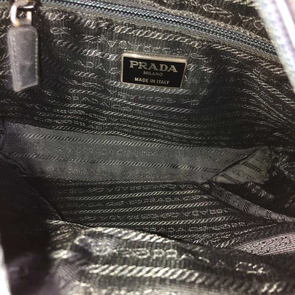 PRADA Nylon Logo Plate Handbag Black - image 9