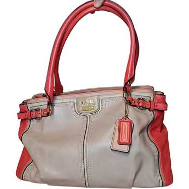 Coach Madison Colorblock Leather Coral Kiwi Kara … - image 1