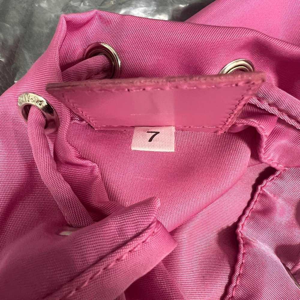 Prada drawstring bag, made of pink nylon with a t… - image 6