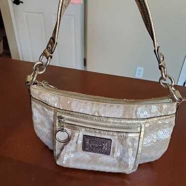 Rare find Coach Poppy nautical tote with matching buy wallet and wristlet